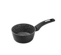 Zanetti, Durapietra - Cazo antiadherente negro apto para todo tipo de fuegos, incluyendo inducción, revestimiento de alto grosor, diámetro 16 cm, 1 asa, gris oscuro metálico