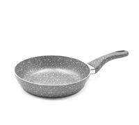Zanetti Stone Rara Sartén antiadherente con mango de aluminio suave al tacto, alta resistencia, 28 cm de diámetro, color gris, fabricado en Italia