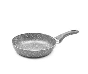 Zanetti Stone Rara - Sartén antiadherente con mango suave al tacto, alta resistencia, 24 cm de diámetro, gris, fabricada en Italia