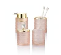 Zanthicia Juego de Vaso de Vidrio para,Conjunto Rosa de Cuatro Piezas. | almacenamiento.