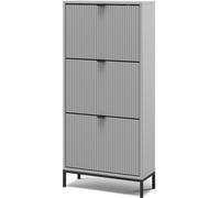 Zapatera abatible Vicco Eliza Gris 60 x 130 cm con 3 cajones plegables, Model 56430