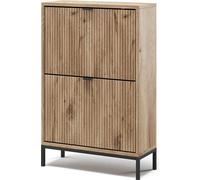 Zapatera abatible Vicco Eliza Roble vikingo 60 x 92 cm con 2 cajones plegables, Model 56319