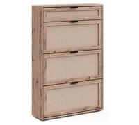 Zapatera abatible Vicco Elven Roble 80 x 122 cm con 3 compartimentos abatibles y 1 cajón, Model 59357