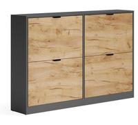 Zapatera abatible Vicco Gizmo Roble dorado/Antracita 115 x 77.6 cm con 2x2 compartimentos, Model 59809