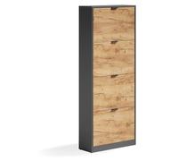 Zapatera abatible Vicco Gizmo Roble dorado/Antracita 59 x 146.6 cm con 4 compartimentos, Model 59630