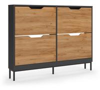 Zapatera abatible Vicco Luca Antracita/Roble dorado 116 x 88.5 cm con 2x2 compartimentos abatibles, Model 61422