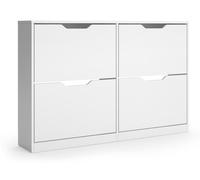 Zapatera abatible Vicco Luca Blanco 116 x 77 cm con 2x2 compartimentos abatibles, Model 61411