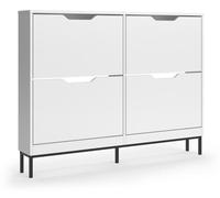 Zapatera abatible Vicco Luca Blanco 116 x 88.5 cm con 2x2 compartimentos abatibles, Model 61421