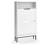 Zapatera abatible Vicco Luca Blanco 59 x 105.5 cm con 2 compartimentos basculantes, Model 61417