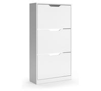 Zapatera abatible Vicco Luca Blanco 59 x 111.5 cm con 3 compartimentos plegables, Model 61409