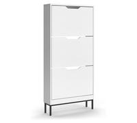 Zapatera abatible Vicco Luca Blanco 59 x 123 cm con 3 compartimentos basculantes, Model 61419