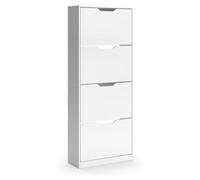 Zapatera abatible Vicco Luca Blanco 59 x 146 cm con 4 compartimentos basculantes, Model 61413
