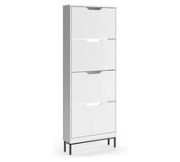 Zapatera abatible Vicco Luca Blanco/ 59 x 157.5 cm con 4 compartimentos basculantes, Model 61423