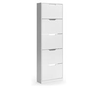 Zapatera abatible Vicco Luca Blanco 59 x 180.5 cm con 5 compartimentos basculantes, Model 61435