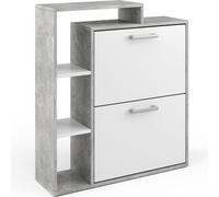 Zapatera abatible Vicco Orlando Blanco/hormigón 24.5 x 90 cm, Model 34110