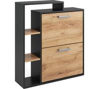Zapatera abatible Vicco Orlando Oro power roble/antracita 24.5 x 90 cm 2 compartimentos, Model 39656