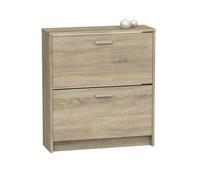 Zapatero 2 puertas tibet recibidor con posibilidad de colgar en pared color roble cambrian 82x74x25 cm