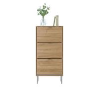 Zapatero 3 puertas, mueble recibidor sforza 3 trampones capacidad 24 pares aprox. roble natural 63x110x24 cm