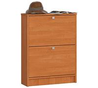 Zapatero con 2 compartimentos akord aliso 60 cm 2 puertas basculantes frente en color aliso 60x20x80 cm