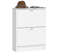 Zapatero | Armario de 2 Compartimentos | Organización de Espacio | Diseño Elegante | 60 x 80 x 20 cm | Color: Blanco