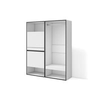 Zapatero, armario zapatos botas, 120x35x145cm, dormitorio, habitación, vestidor abierto, estilo moderno, blanco