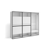 Zapatero, armario zapatos botas, 180x35x145cm, dormitorio, habitación, vestidor abierto, estilo moderno, blanco