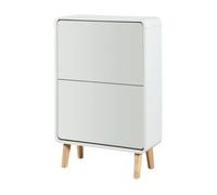 Zapatero aure con 2 puertas abatibles 96x63x24 cm - blanco [en.casa]