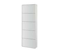 Zapatero aure con 5 puertas abatibles 180x63x24 cm - blanco [en.casa]