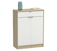 Zapatero Berlin (L x An x Al: 37 x 74 x 101 cm, Blanco/Roble cambrian)