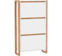 Zapatero, color blanco y roble, capacidad para 12 pares de zapatos, dimensiones 70 x 25 x 125 cm, marca DENVER