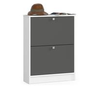 Zapatero con 2 compartimentos akord blanco 60 cm 2 puertas basculantes grafito gris 60x20x80 cm