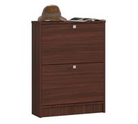 Zapatero con 2 compartimentos akord wenge 60 cm 2 puertas basculantes frente en color wenge 60x20x80 cm