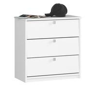 Zapatero con 3 compartimentos akord mini blanco 60 cm 3 puertas basculantes frente en color blanco 60x31x62 cm