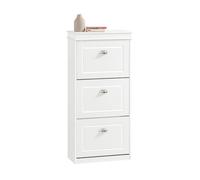 SoBuy FSR94 Armario para zapatos, zapatero con 3 solapas, zapatero con 6 estantes, cajonera para zapatos, estantería para zapatos BLANCO