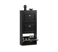 Zapatero con 3 puertas abatibles zapatero estrecho organizador para zapatos negro 53 x 24 x 117 cm fsr94-sch sobuy