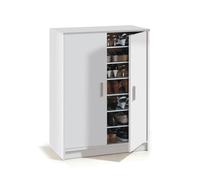 Dmora Mueble zapatero Basic Wide, dos puertas, blanco, 75 x 101 x 36 cm