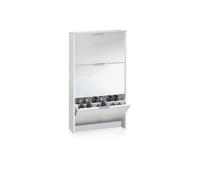 Zapatero de 3 puertas abatibles en blanco 60x113 cm remi blanco 60 x 113 x 22 cm