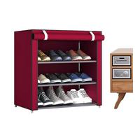Zapatero de 4 niveles, organizador ancho de almacenamiento de zapatos, combinación a prueba de polvo, torre Šhoe de tela no tejida para sala de estar, , pasillo, armario