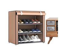 Zapatero de 4 niveles, organizador ancho de almacenamiento de zapatos, combinación a prueba de polvo, torre Šhoe de tela no tejida para sala de estar, entrada, pasillo, armario
