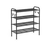 Zapatero de 4 Niveles para 16 Pares Altura Ajustable Negro Tinta