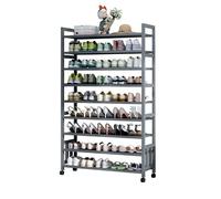 Zapatero de bambú de 9 niveles con ruedas, delgado y alto que ahorra espacio para entrada, sala de estar, dormitorio, solución de almacenamiento elegante (color: B, tamaño: 70 cm)