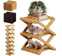 Zapatero de bambú de 9 niveles - Nizer plegable sin montaje con capacidad para más de 10 pares de sto de ternera que ahorra espacio para entrada, armario, dormitorio, fácil instalación, perfil delgado