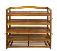 Zapatero de madera acacia con 5 baldas