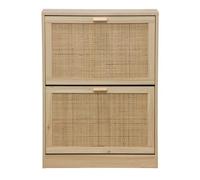 Zapatero décor 2 puertas 12 pares natural 82x60x24 cm adec