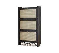 Zapatero delgado y moderno de ratán, ahorro de espacio, 2/3 puertas, para entrada y pasillo, elegante estante independiente para tacones y tenis, ideal para decoración de sala de estar