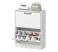 Zapatero estrecho 2 puertas de alto brillo estantes ajustables diseño mármol para 8 pares 60x24x80 cm blanco