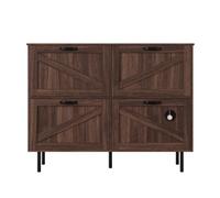 Zapatero estrecho 3 puertas - estante para juguetes de mascotas, estante para zapatos, para pasillo - nogal natural