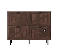 Zapatero estrecho 3 puertas - estante para juguetes de mascotas, estante para zapatos, para pasillo - nogal natural