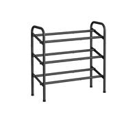 SONGMICS Zapatero, Extensible, 3 Niveles, Ajustable, Negro | Organizador de Zapatos, Fácil Montaje, para Pasillo, Armario, Puerta, Negro, Colección DAVIAN LMR039B01