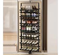 Zapatero giratorio de 360° Nizer ajustable con capacidad ahorro de espacio Fabricado en metal Ahorra espacio para pasillo entrada armario dormitorio y sala de estar 6Tier92-104cm,61cm